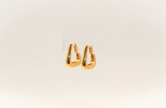 21K Gold Triangle Mini Hoop Earrings