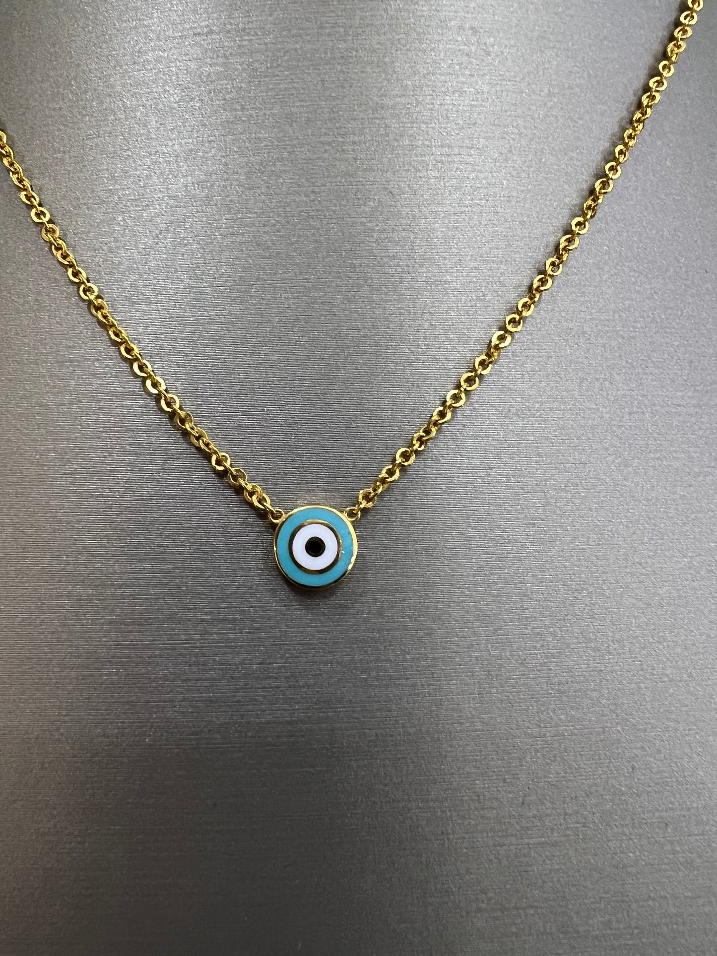 21k Gold Evil Eye Necklace