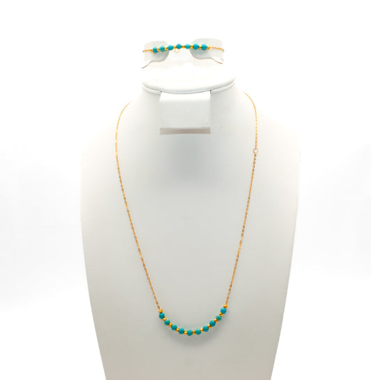 21K Gold Turquoise Half Set