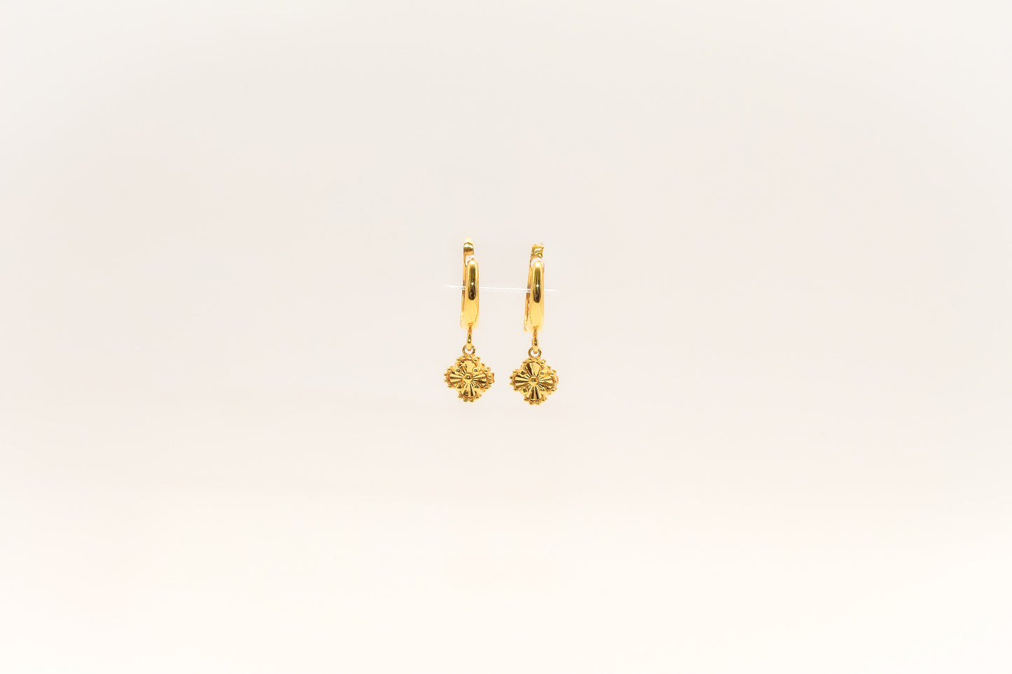 21K Gold Mini Clover Earrings