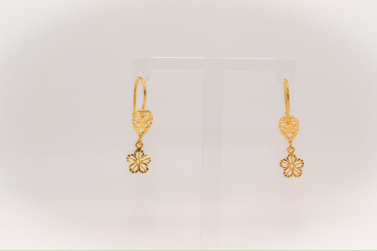 21k Gold Flower earrings