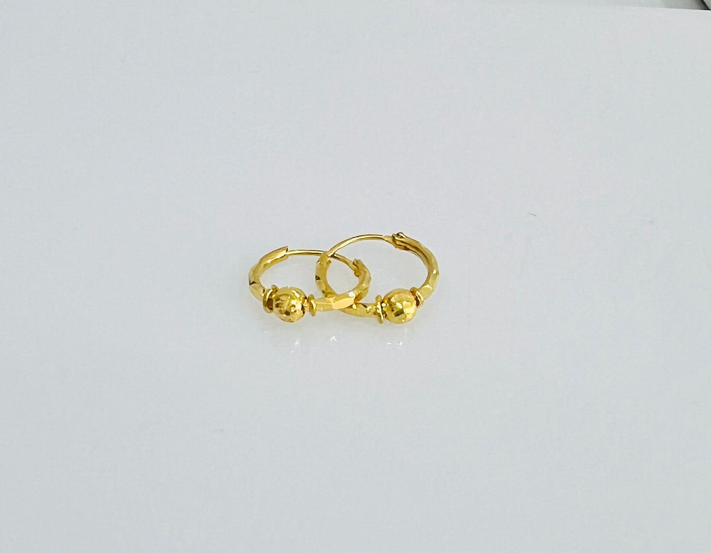 21k Gold kids Mini Hoop Earrings