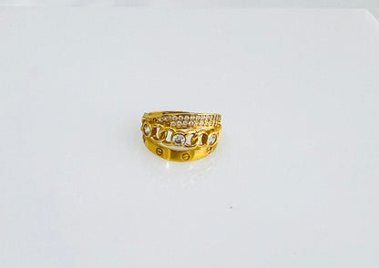 21k Gold Staked Ring