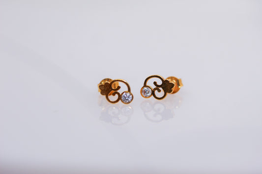 21k Gold Post Earrings