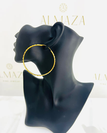 21k Gold Large Hoop Earrings