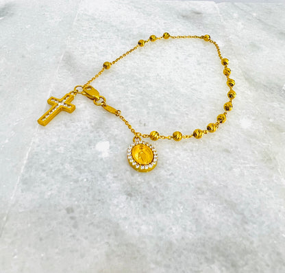 21k Gold Rosary Bracelet