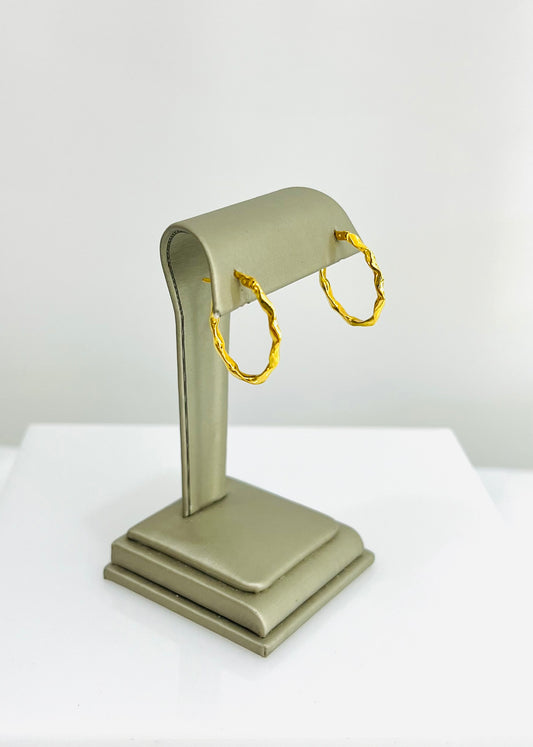 21k Gold Oval Hoop Earrings