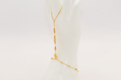 21k Gold Beaded hand bracelet