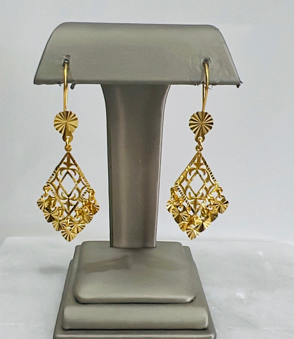 21k Gold dangling earrings