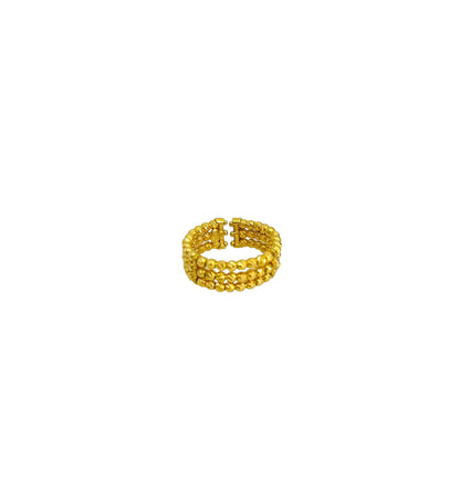 21k Gold Himo 3 Row Bead Ring