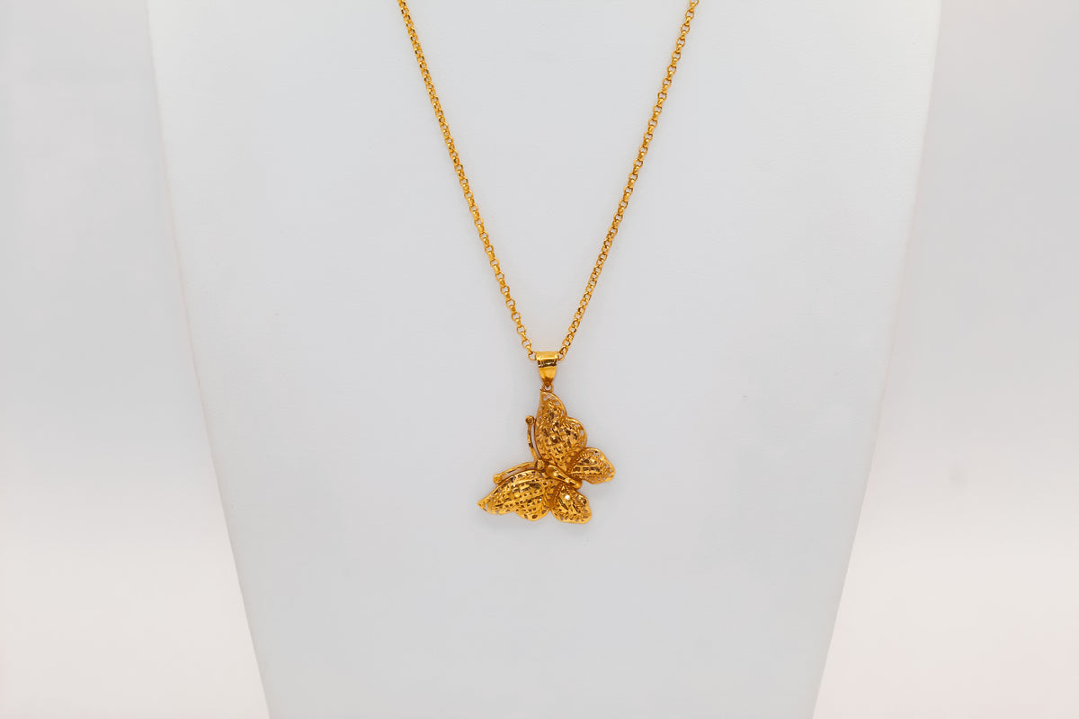 21K Gold Butterfly Necklace