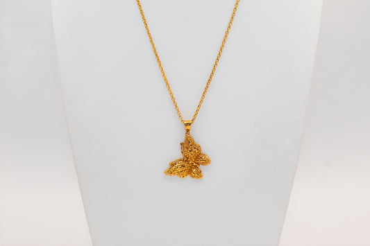 21K Gold Butterfly Necklace