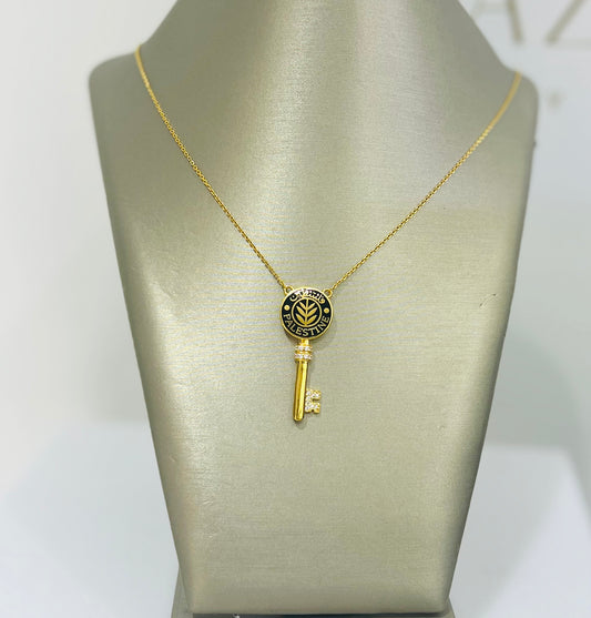 21k Gold Palestine Key Necklace