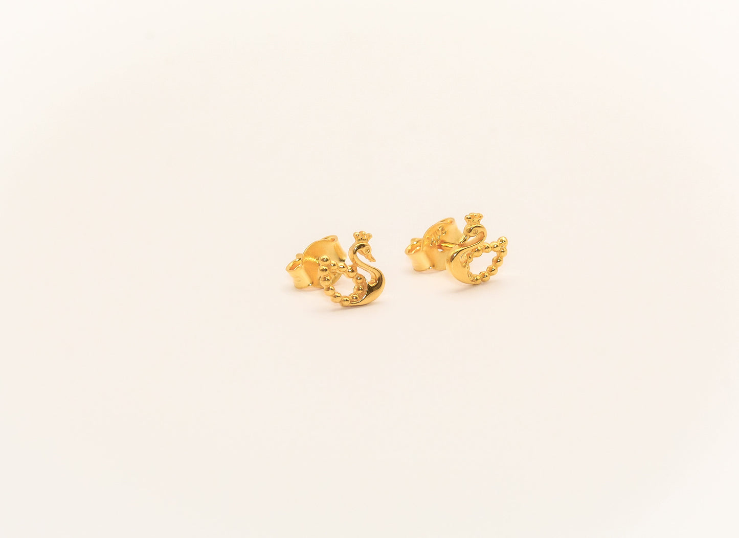 21K Gold Swan Kids Earrings