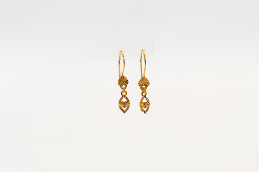 21K Gold Kids Mini Dangle Earrings, 1.4 g