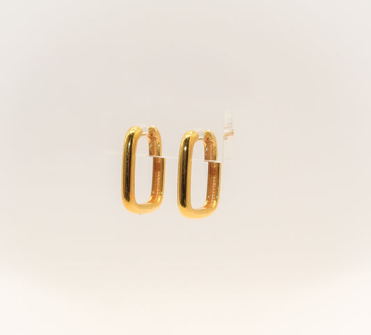 21K Gold Mini Square Huggies Earrings