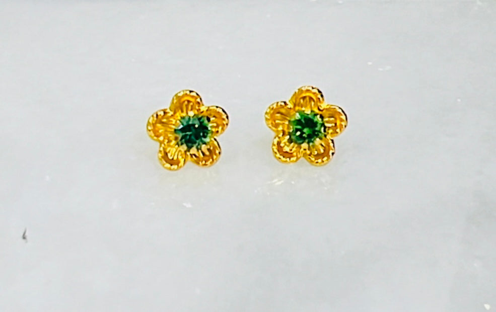 21k Gold Flower Earrings