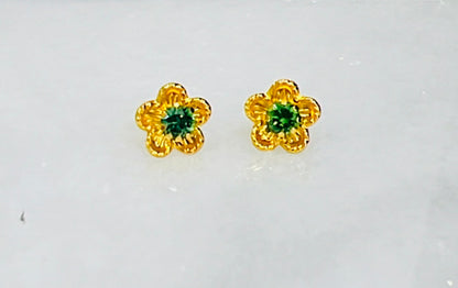 21k Gold Flower Earrings