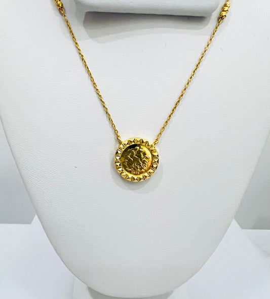 21k Gold Coin Himo Necklace