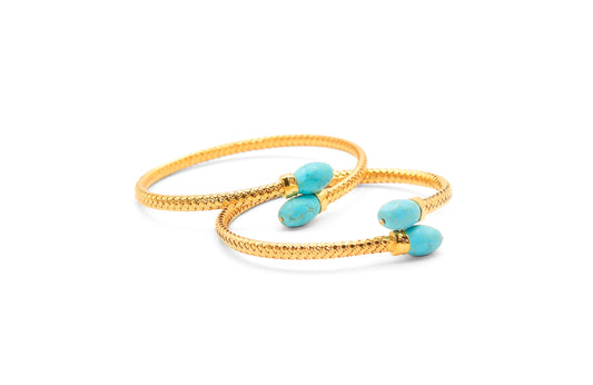 21K Gold Turquoise Himo Bracelets