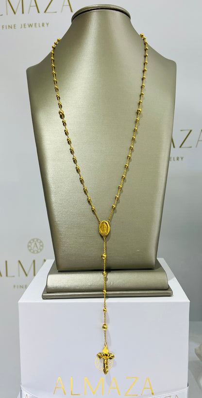 21k Gold Rosary Necklace