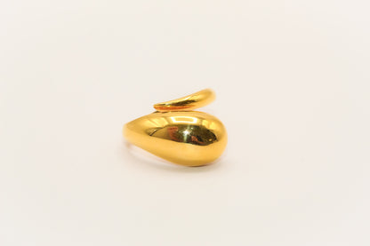 21K Gold Tear Drop Ring