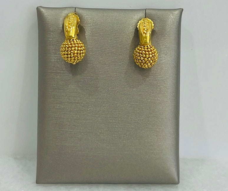 21k Gold Himo Ball Post Earrings