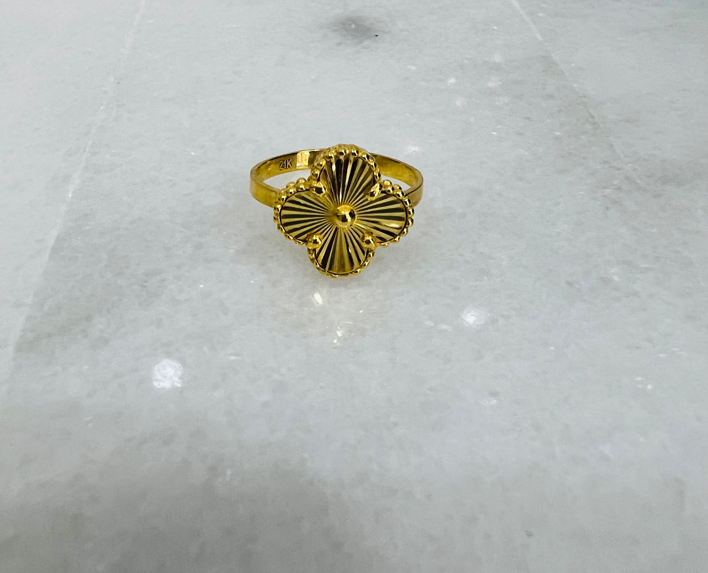 21k Gold 4 clover Ring