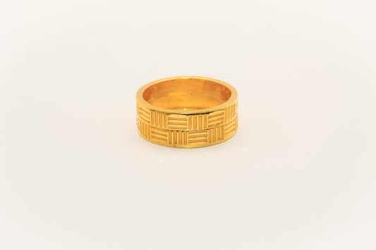 21K Gold Geometric Band