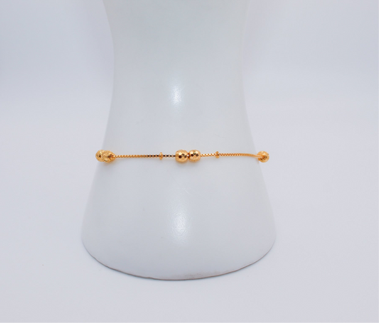 21k Gold Bead Chain Bracelet