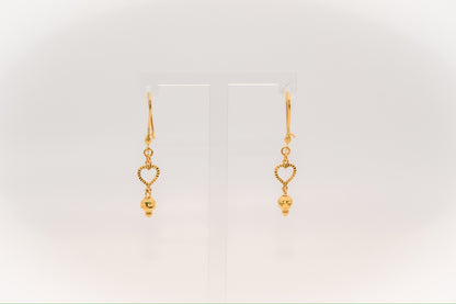 21k Gold Heart Earrings