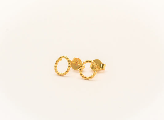 21K Gold Circle Kids Earrings