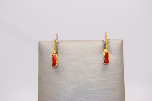 21k Gold Lipstick Earrings