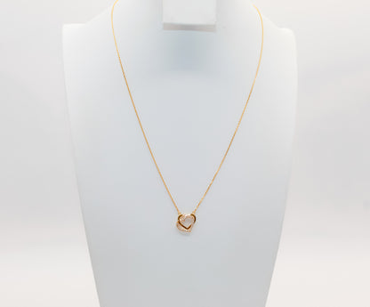 21K Gold Double Heart Necklace