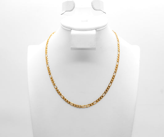 18K Gold Figaro Mens Chain