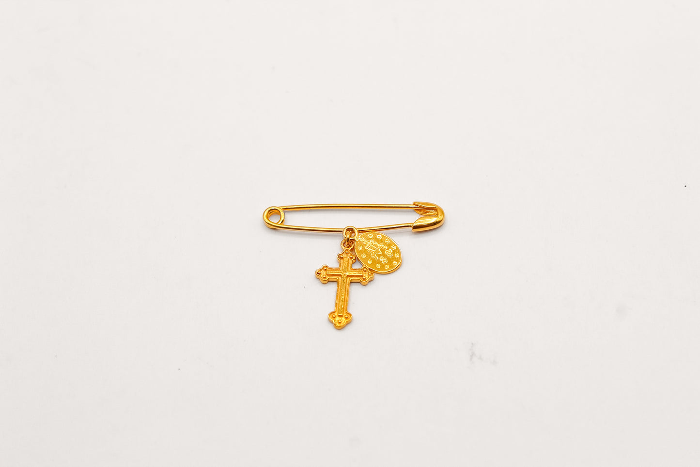 21K Gold Kids Cross Charm Pin