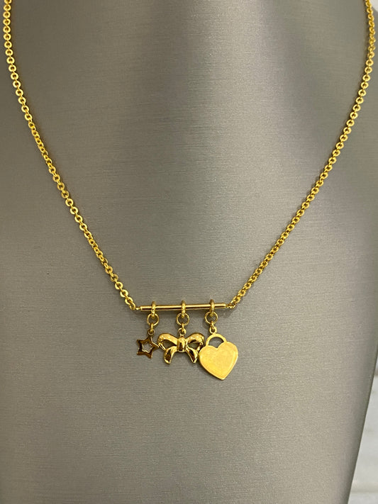 21k Gold Charm Necklace