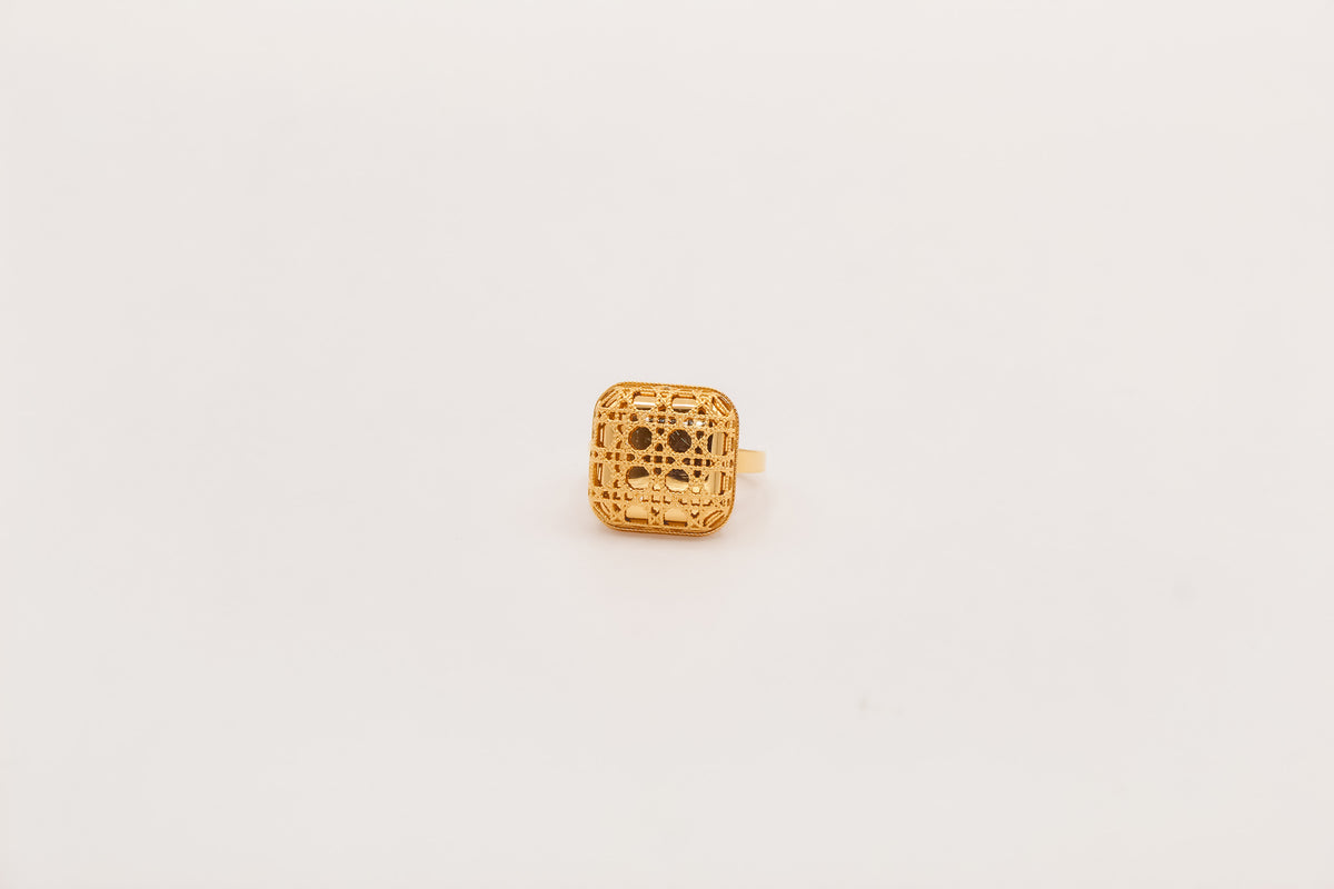 21K Gold Square Ring