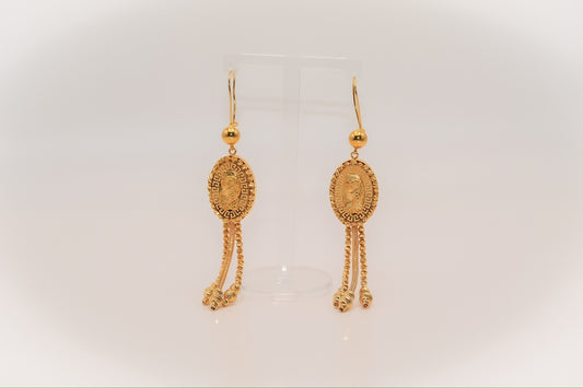 21k Gold Lady Fatuna Dangle Earrings