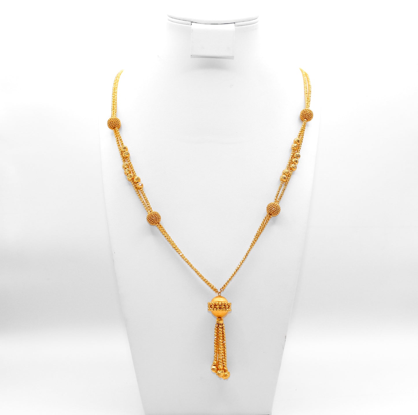 21K Gold Long Beaded Necklace