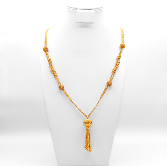 21K Gold Long Beaded Necklace