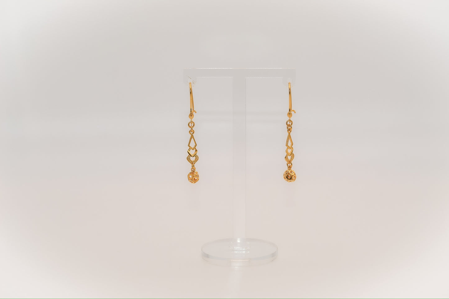 21k Gold ball Dangle Earrings