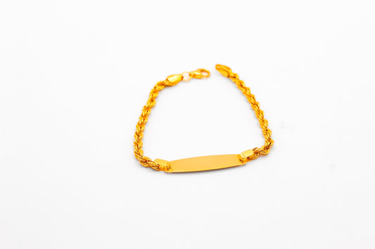21K Gold Kids Id Bracelet