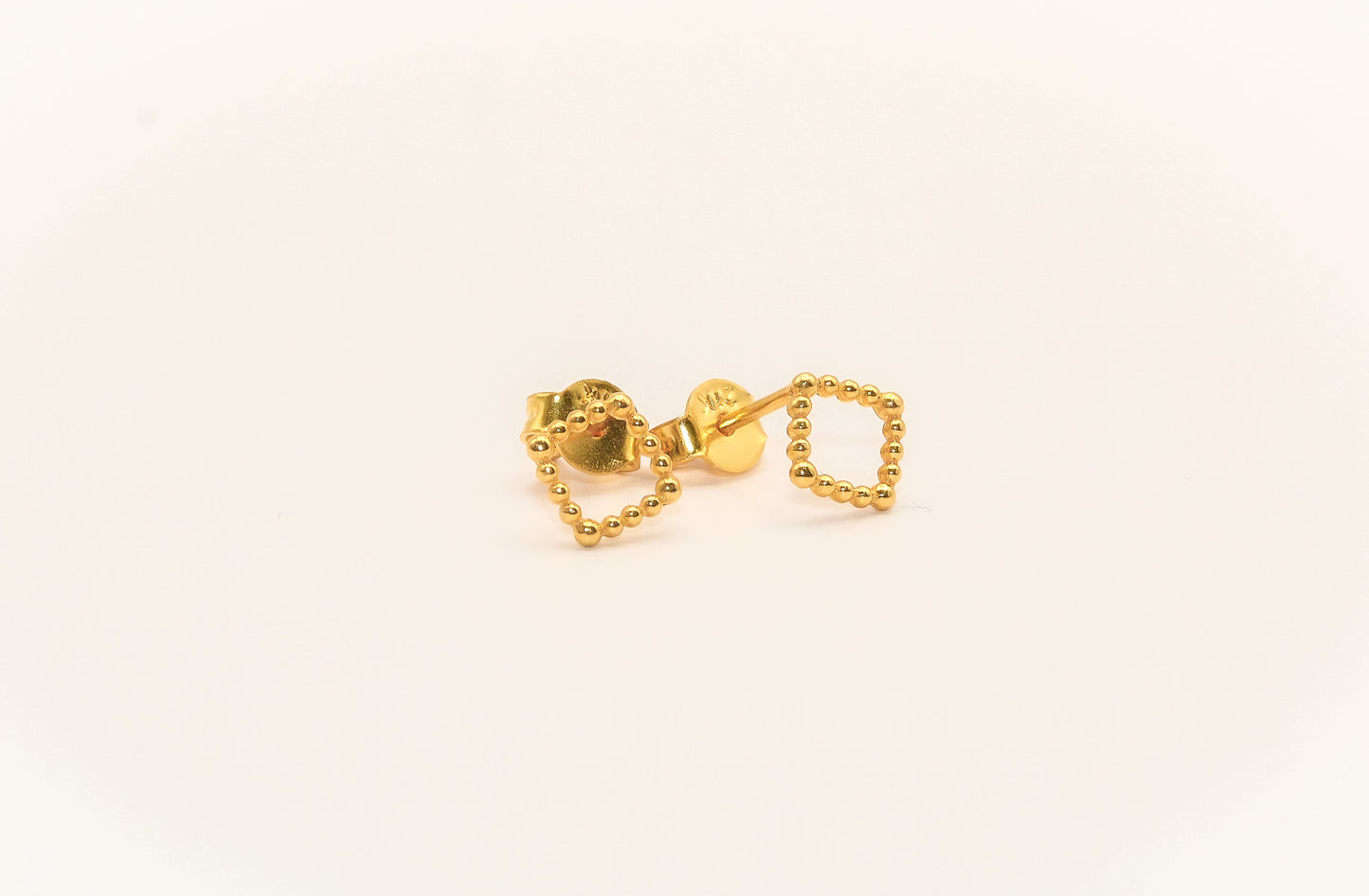 21K Gold Square Kids Earrings