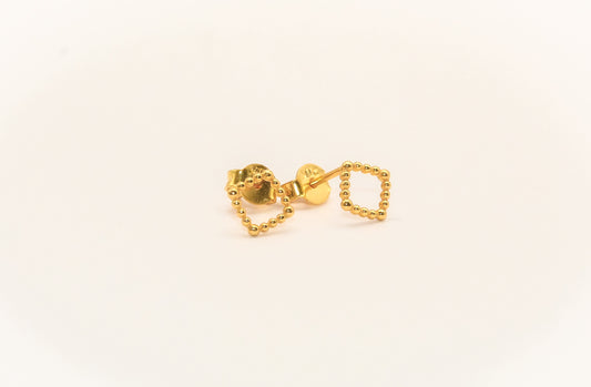 21K Gold Square Kids Earrings