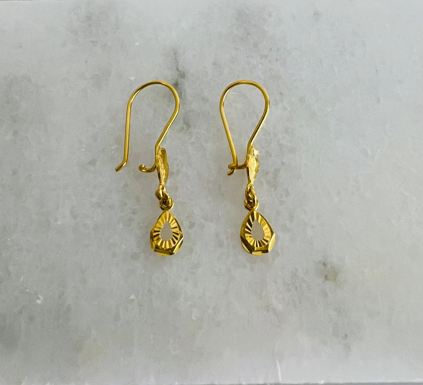 21k Gold Tear Drop Earrings