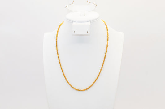 21K Fancy Simple Rope Chain