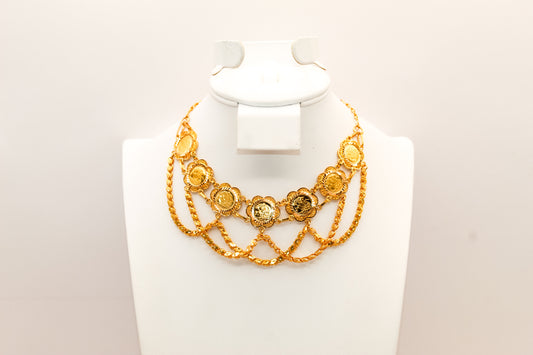 21K Gold Coin Choker
