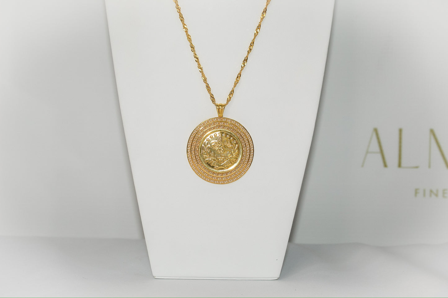 21k God Filigree Turkish Coin Necklace