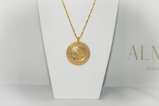 21k God Filigree Turkish Coin Necklace